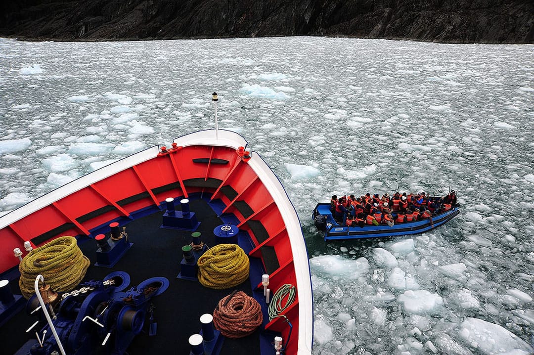 Chili Patagonie Skorpios Cruises varen door het ijs
