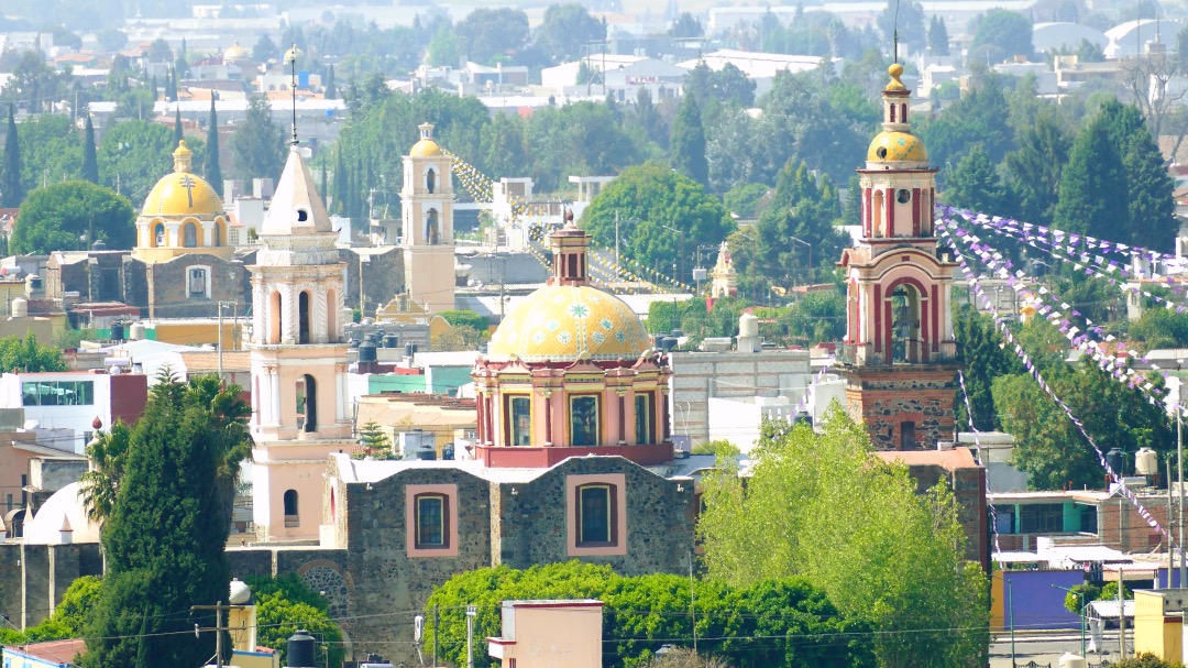 Mexico Cholula kerk en dorp