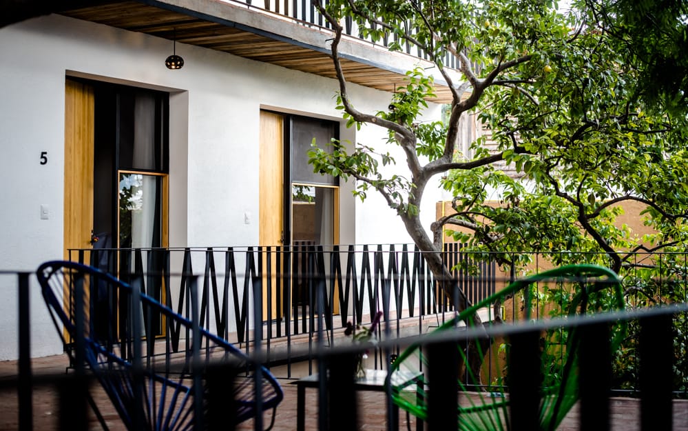 Mexico Oaxaca Hotel con Corazon terras uitzicht