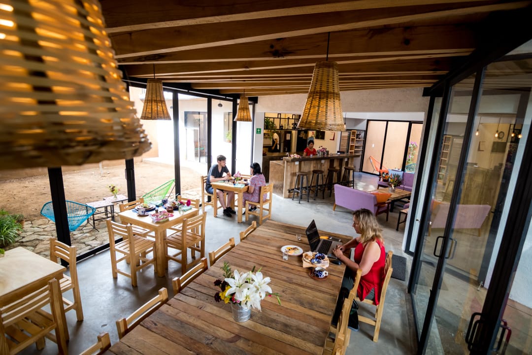 Mexico Oaxaca Hotel con Corazon algemene ruimte