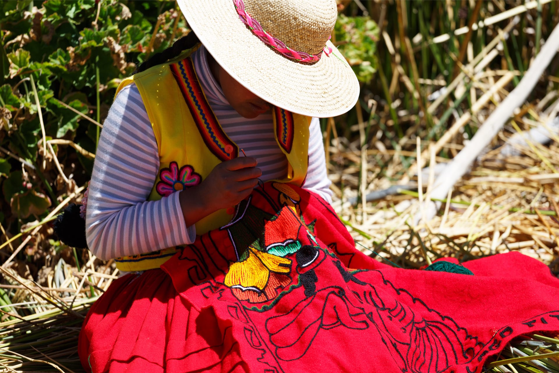 Peru Titicacameer weefkunst
