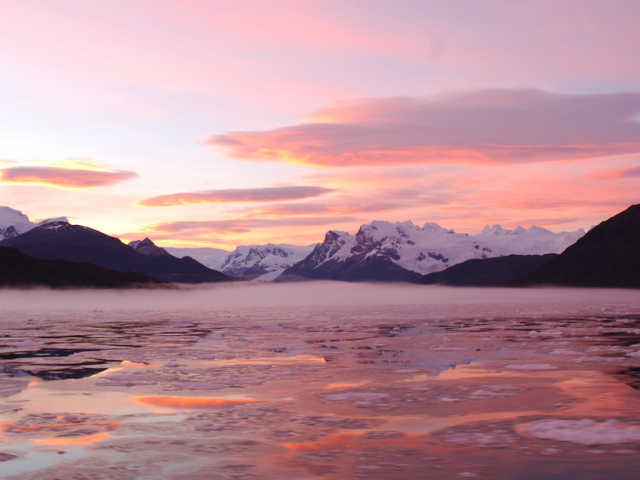 Chili Cruise Patagonie Kaweskar Skorpios Zonsondergang
