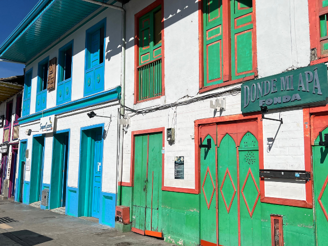 Colombia Salento Gekleurde Huisjes Groen