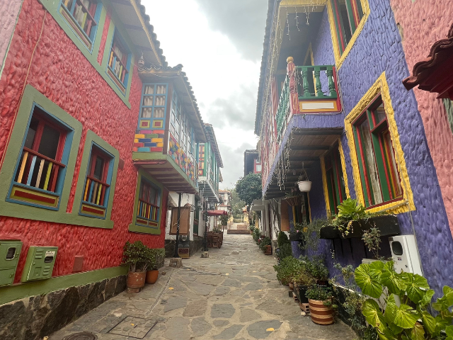 Colombia Boyaca Pueblito Boyacense gekleurde huisjes
