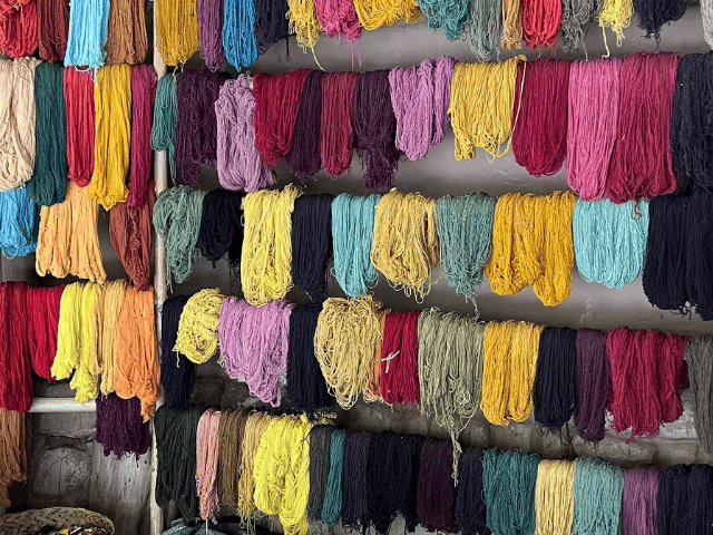 Peru Sacred Valley Awana kleuren textiel