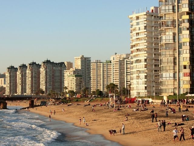 Viña del Mar Chili Strand en hoogbouw