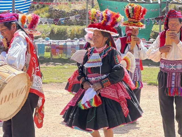 Lake Titicaca Peru dans op Taquile