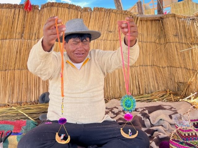 Lake Titicaca Peru Isla Chimu maak je eigen handicraft