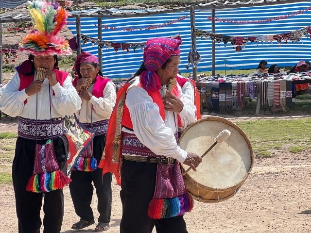 Lake Titicaca Peru muziek op Taquile
